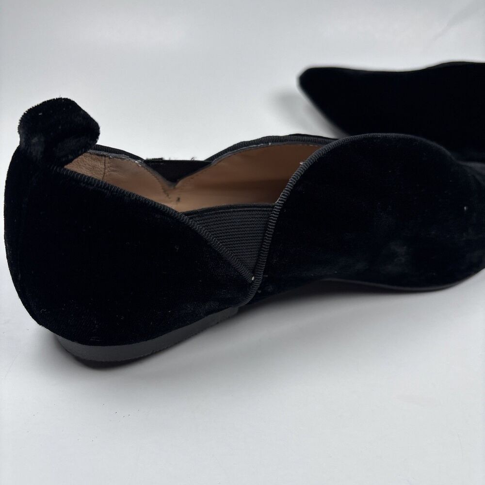 Menina Black Velvet Pointed Toe Smoking Slipper Flats Women’s Elegant Loafers 37 - Picture 10 of 16